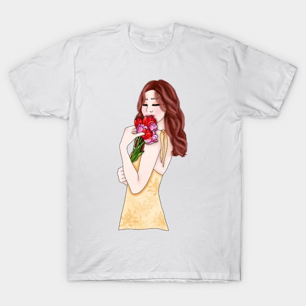 Tulip girl 4 T-Shirt by piscoletters